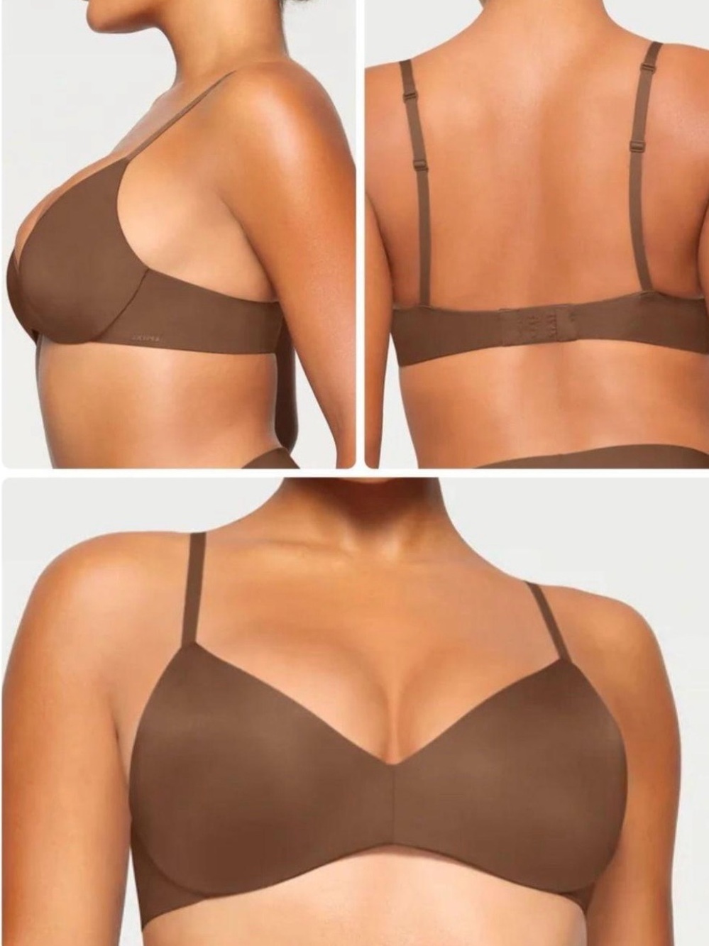 NWT SKIMS Wireless Form T-Shirt Bra 
Brown Women’s Size: 34H